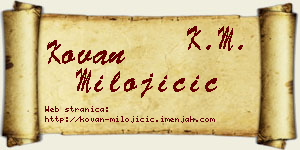 Kovan Milojičić vizit kartica